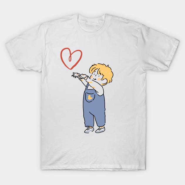 Boy close the heart T-Shirt by Designuper